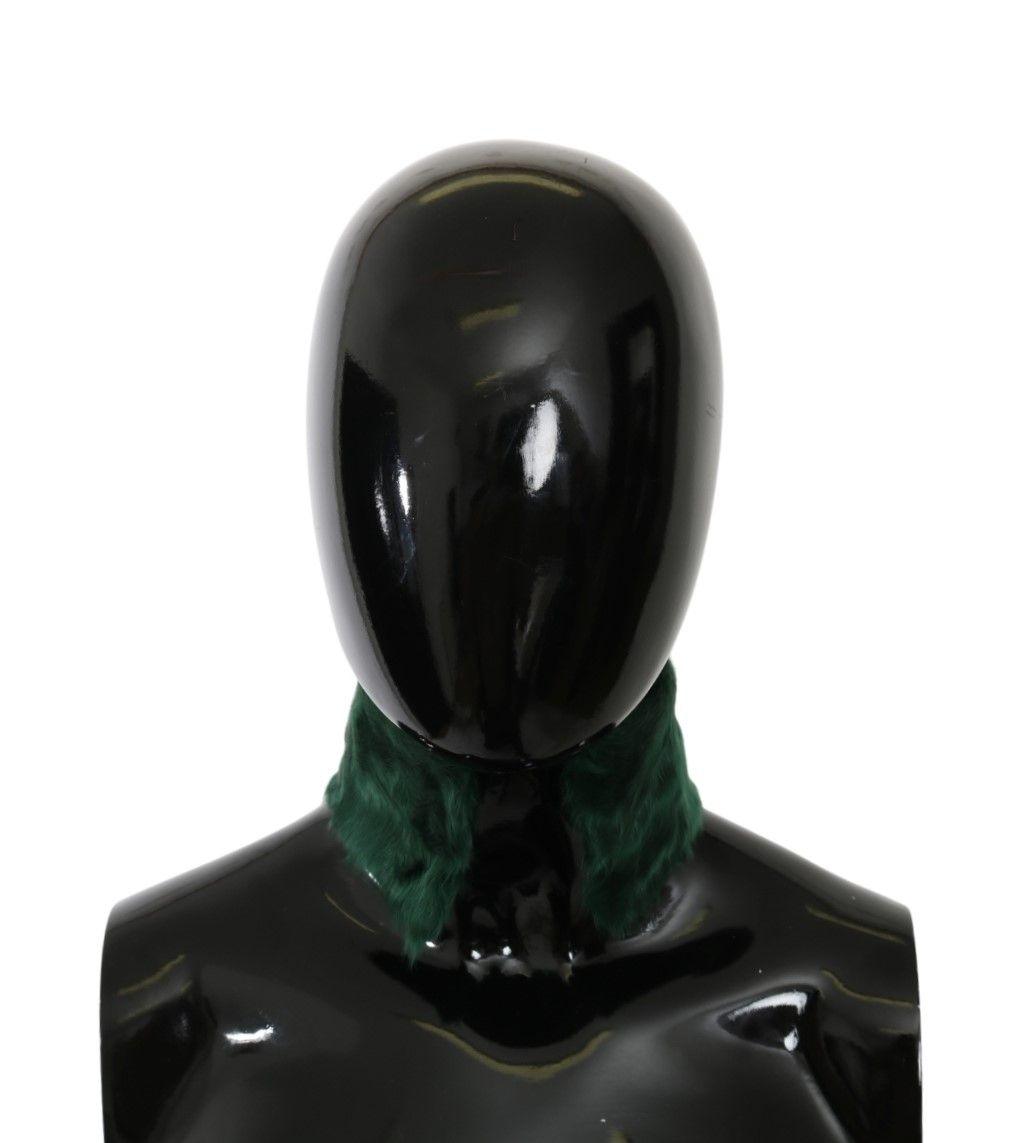 Écharpe luxueuse en cuir d'agneau vert Dolce & Gabbana pour femme