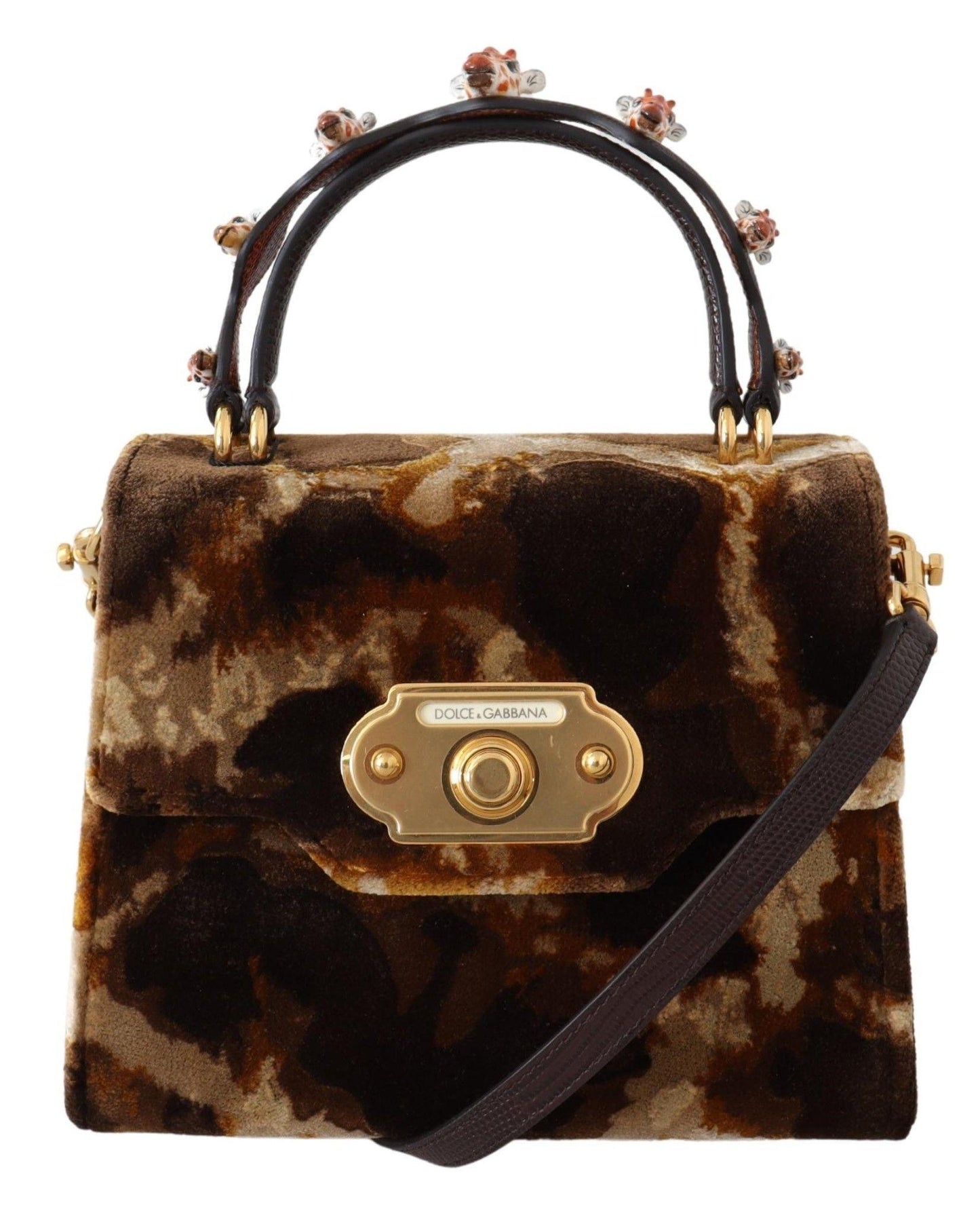 Sac de bienvenue Dolce & Gabbana à motif girafe élégant avec des accents dorés