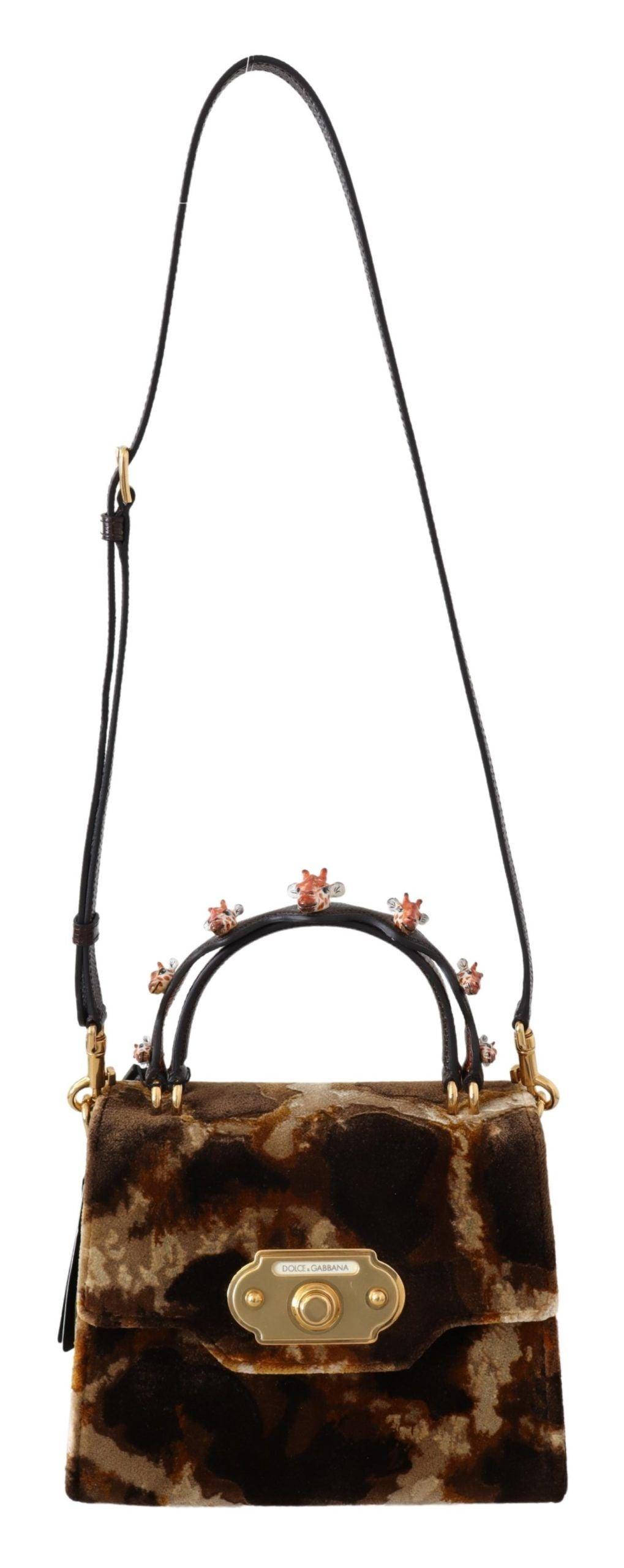 Sac de bienvenue Dolce & Gabbana à motif girafe élégant avec des accents dorés