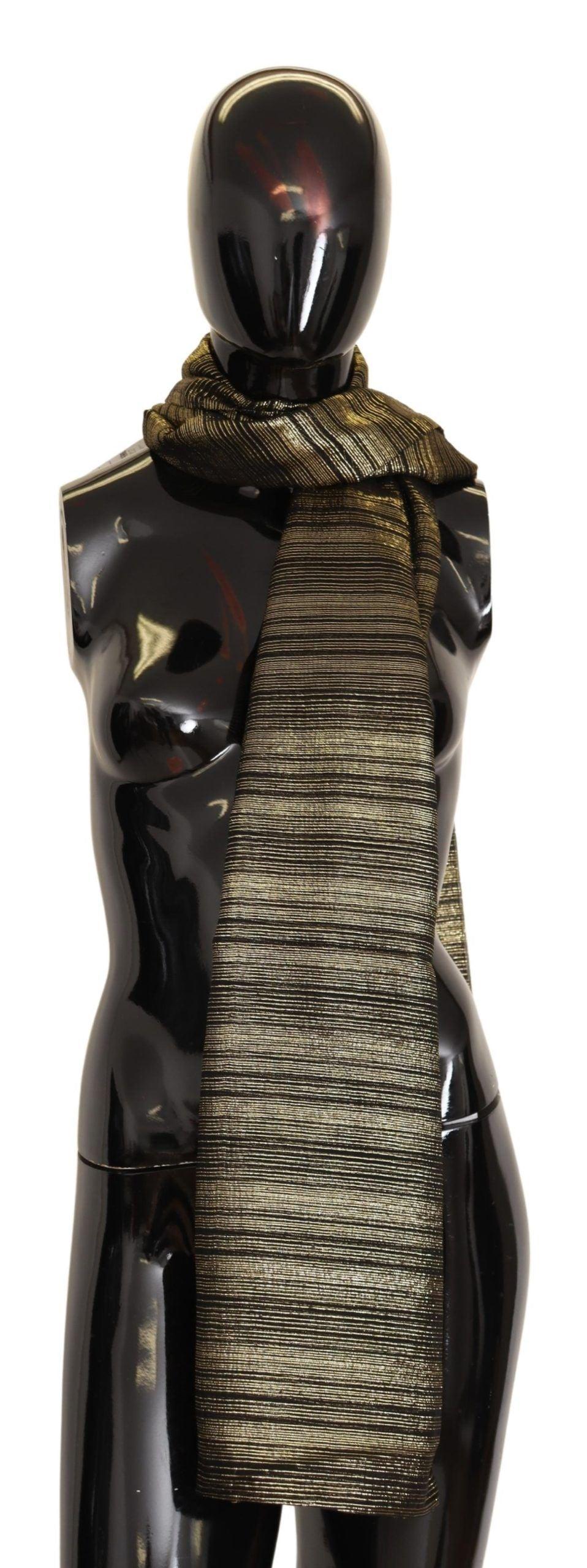 Foulard élégant en soie mélangée dorée Dolce & Gabbana