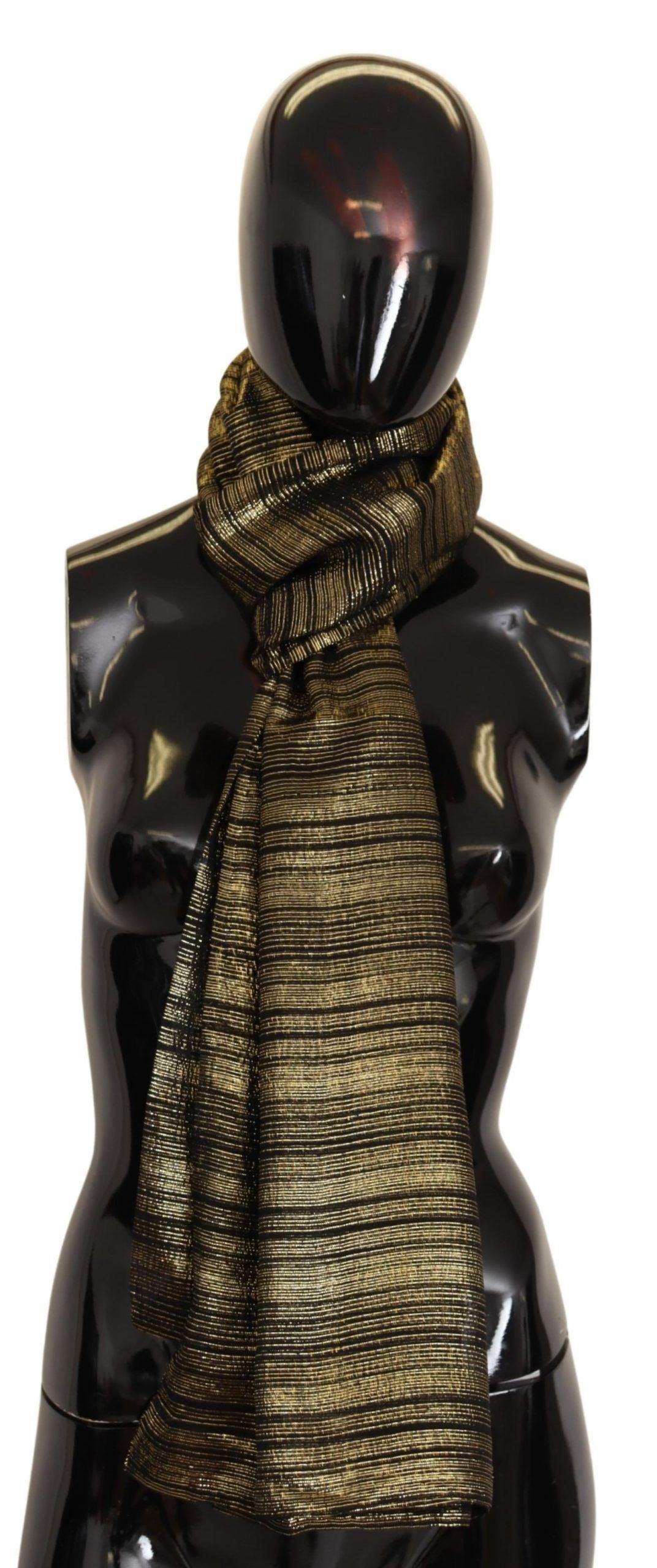 Foulard élégant en soie mélangée dorée Dolce & Gabbana