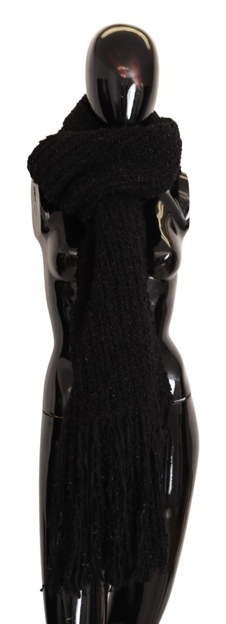 Écharpe élégante en laine mélangée noire Dolce & Gabbana