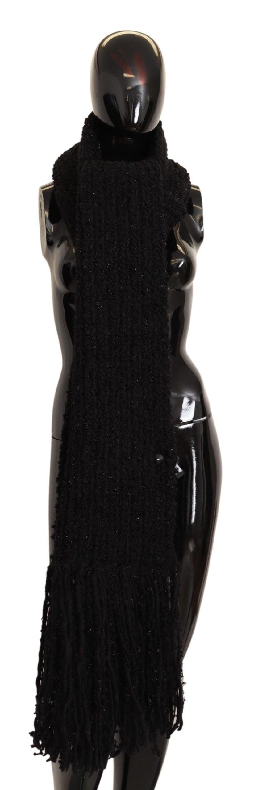 Écharpe élégante en laine mélangée noire Dolce & Gabbana