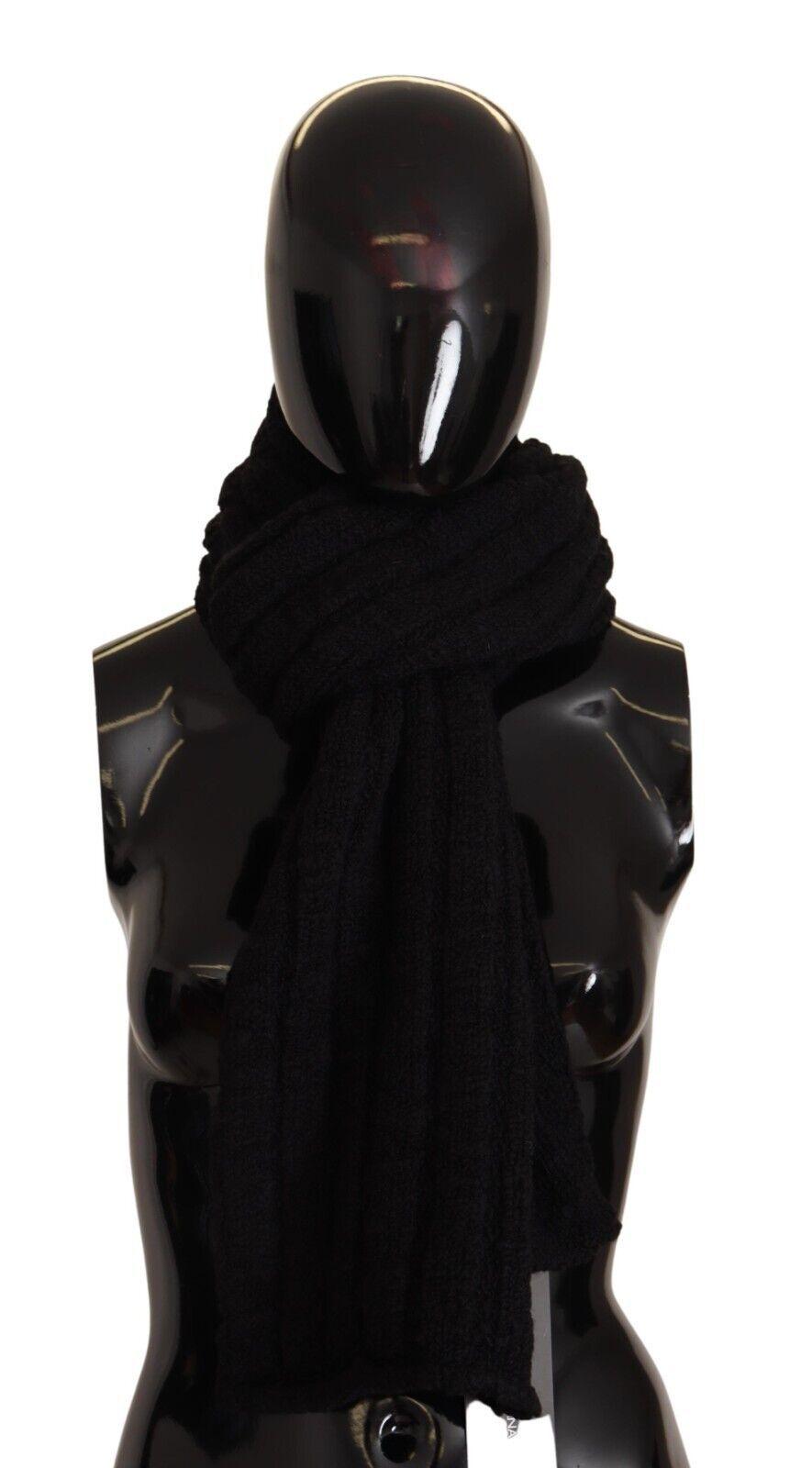Écharpe en laine noire Dolce & Gabbana Elegance Unleashed