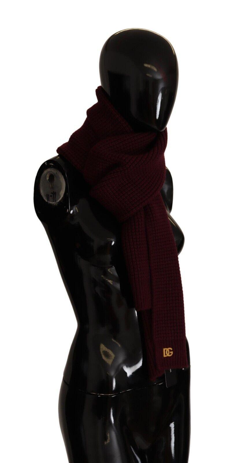 Écharpe élégante en tricot de cachemire Dolce & Gabbana en rouge foncé