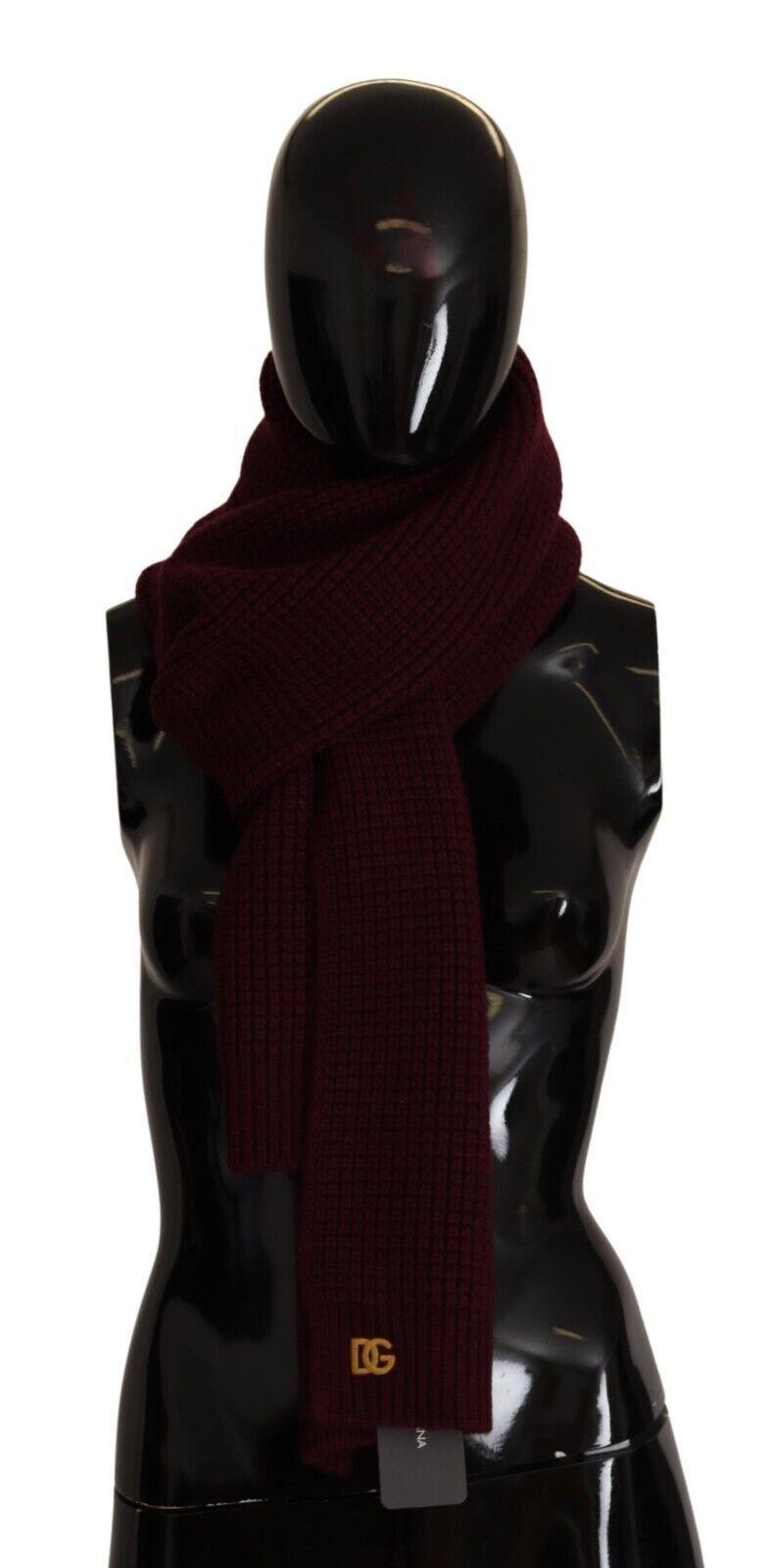 Écharpe élégante en tricot de cachemire Dolce & Gabbana en rouge foncé