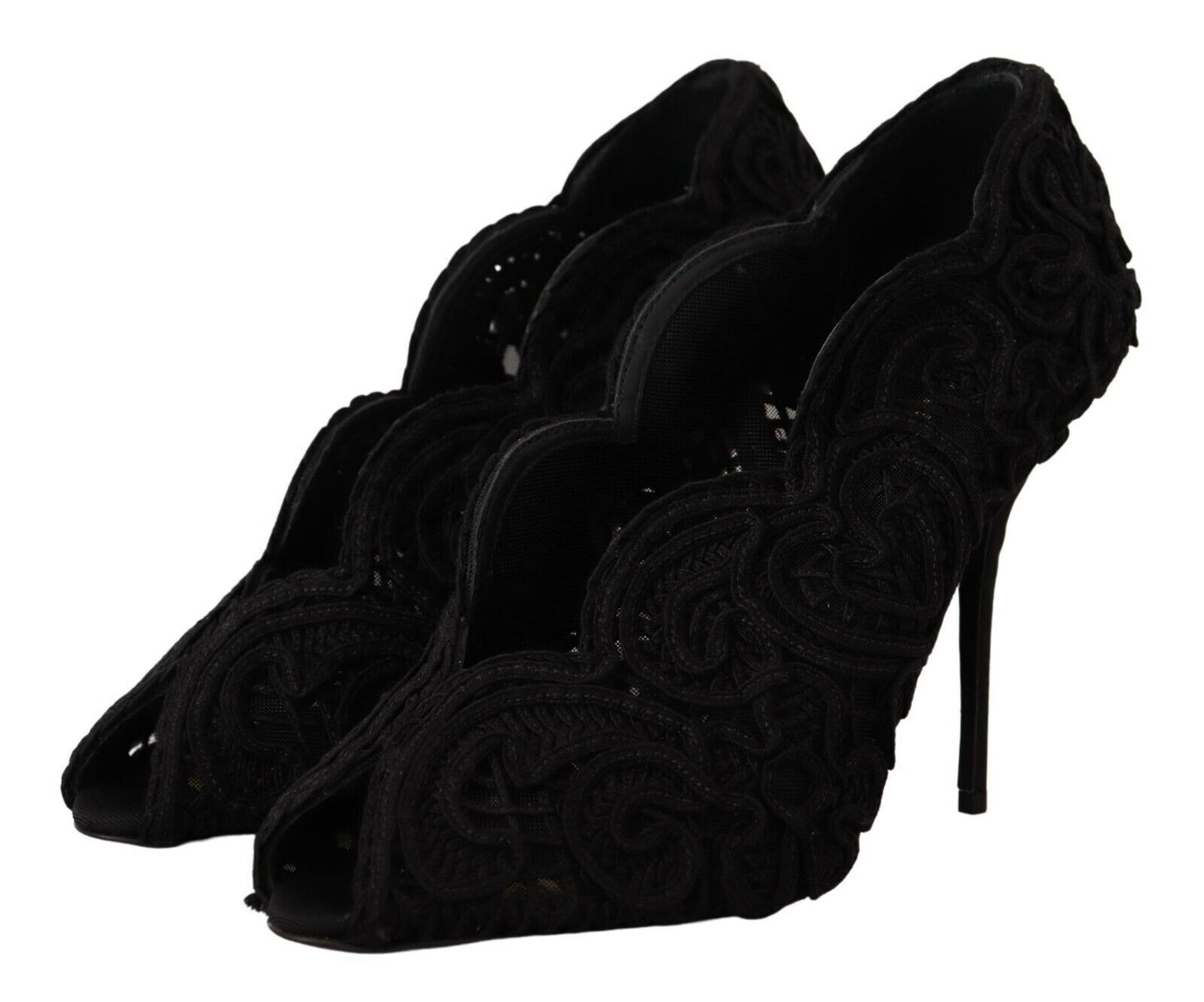 Escarpins à talons aiguilles élégants en dentelle noire Dolce & Gabbana