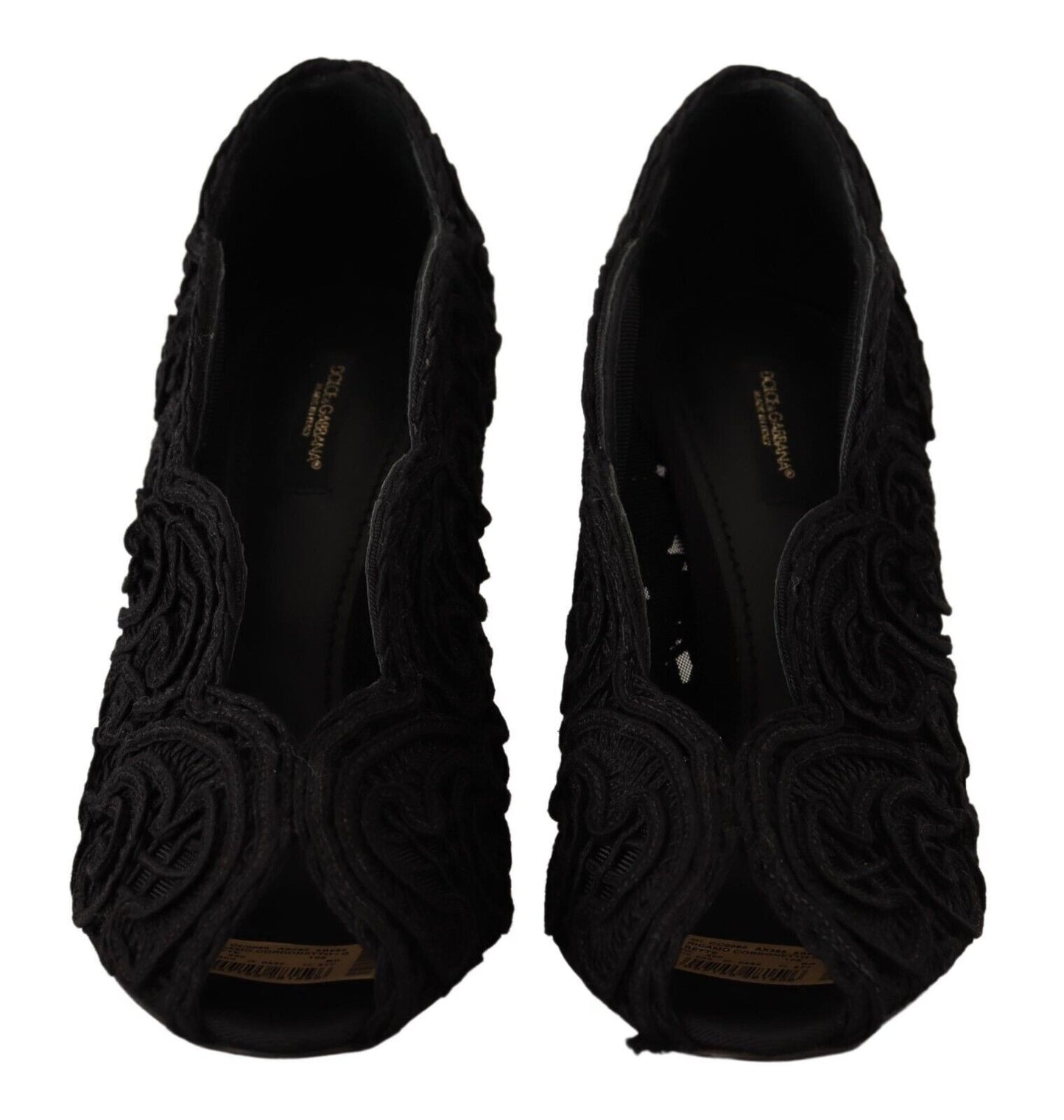 Escarpins à talons aiguilles élégants en dentelle noire Dolce & Gabbana