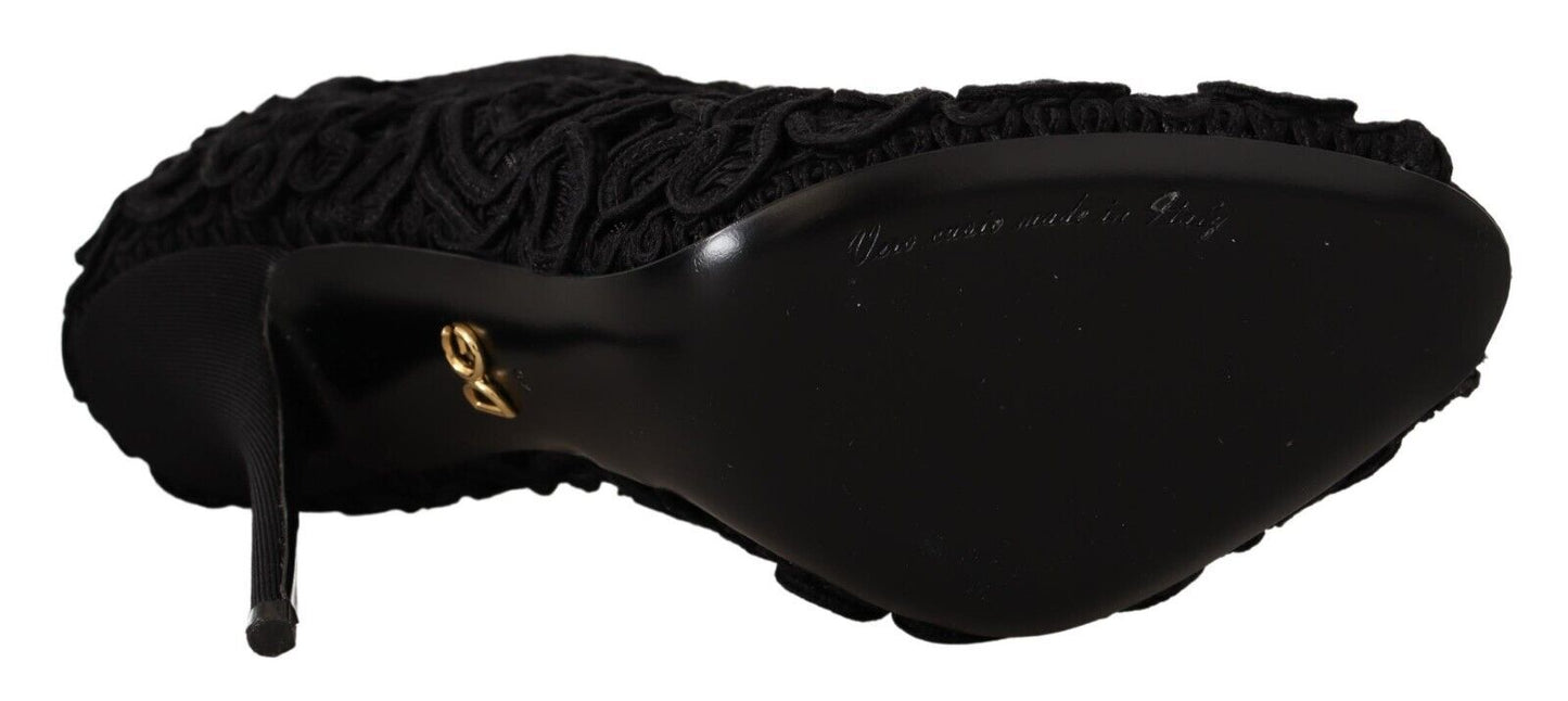 Escarpins à talons aiguilles élégants en dentelle noire Dolce & Gabbana