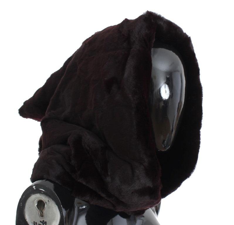 Écharpe à capuche en fourrure de belette violette, exclusivité Dolce & Gabbana