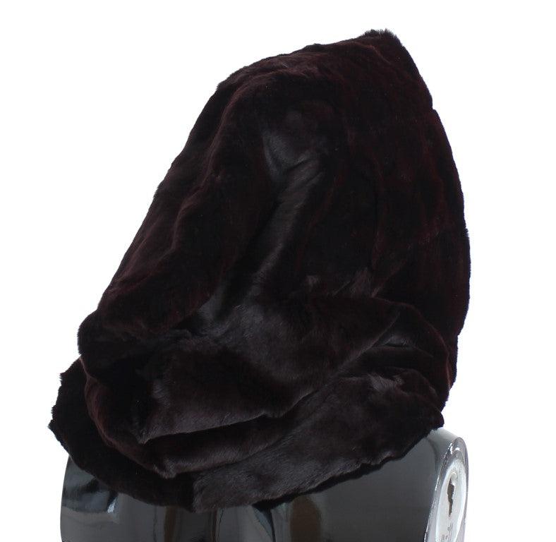 Écharpe à capuche en fourrure de belette violette, exclusivité Dolce & Gabbana