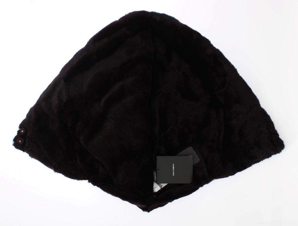 Écharpe à capuche en fourrure de belette violette, exclusivité Dolce & Gabbana
