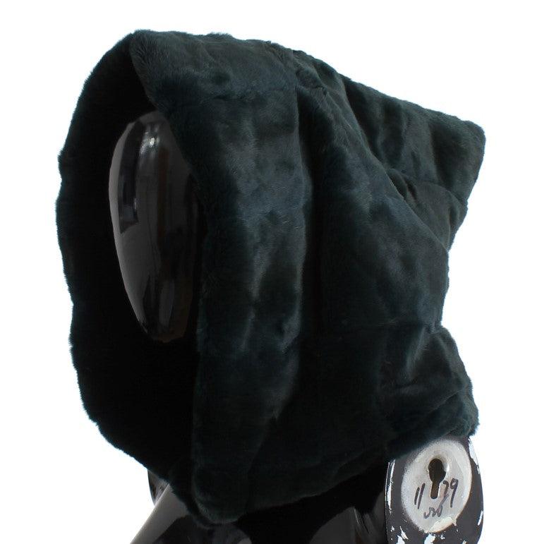Écharpe à capuche en fourrure de belette verte exclusive à Dolce & Gabbana