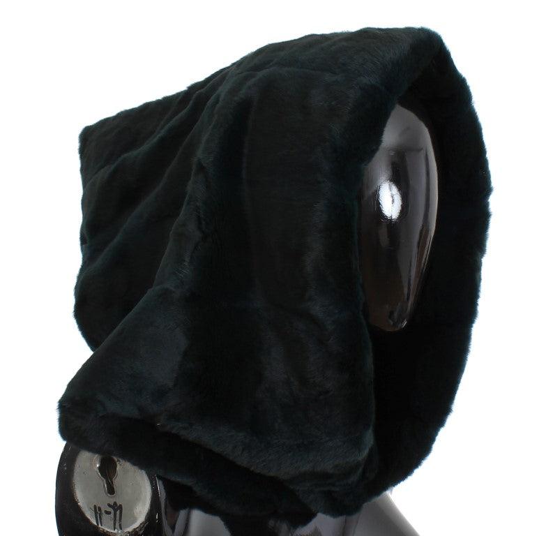 Écharpe à capuche en fourrure de belette verte exclusive à Dolce & Gabbana
