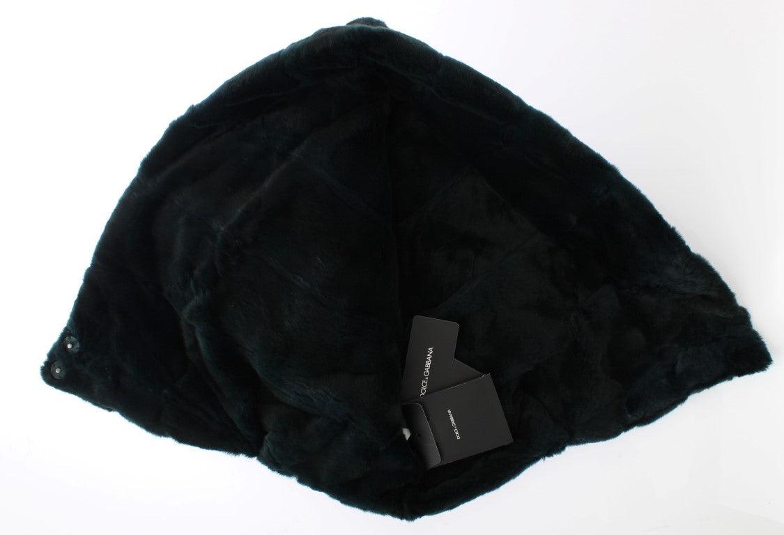 Écharpe à capuche en fourrure de belette verte exclusive à Dolce & Gabbana