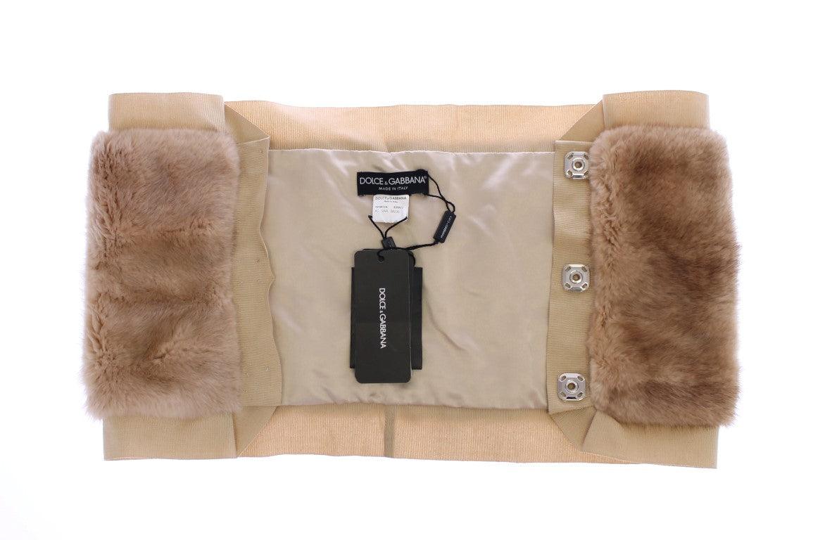 Écharpe en fourrure de vison beige exclusive Dolce & Gabbana