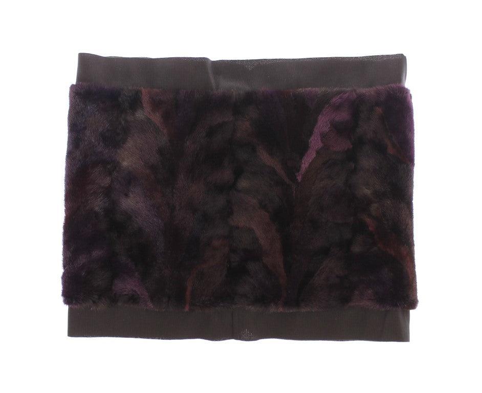 Écharpe en fourrure de vison violette exquise de Dolce & Gabbana