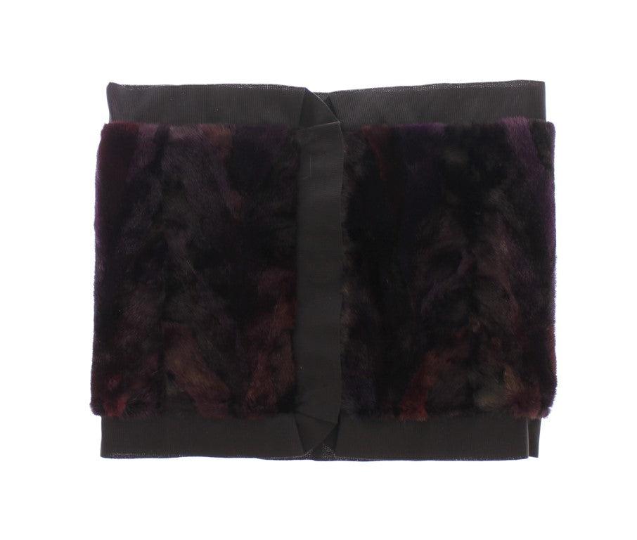 Écharpe en fourrure de vison violette exquise de Dolce & Gabbana