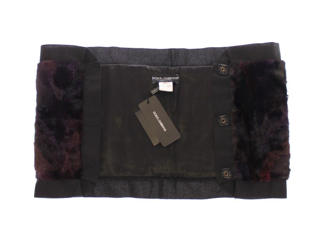 Écharpe en fourrure de vison violette exquise de Dolce & Gabbana
