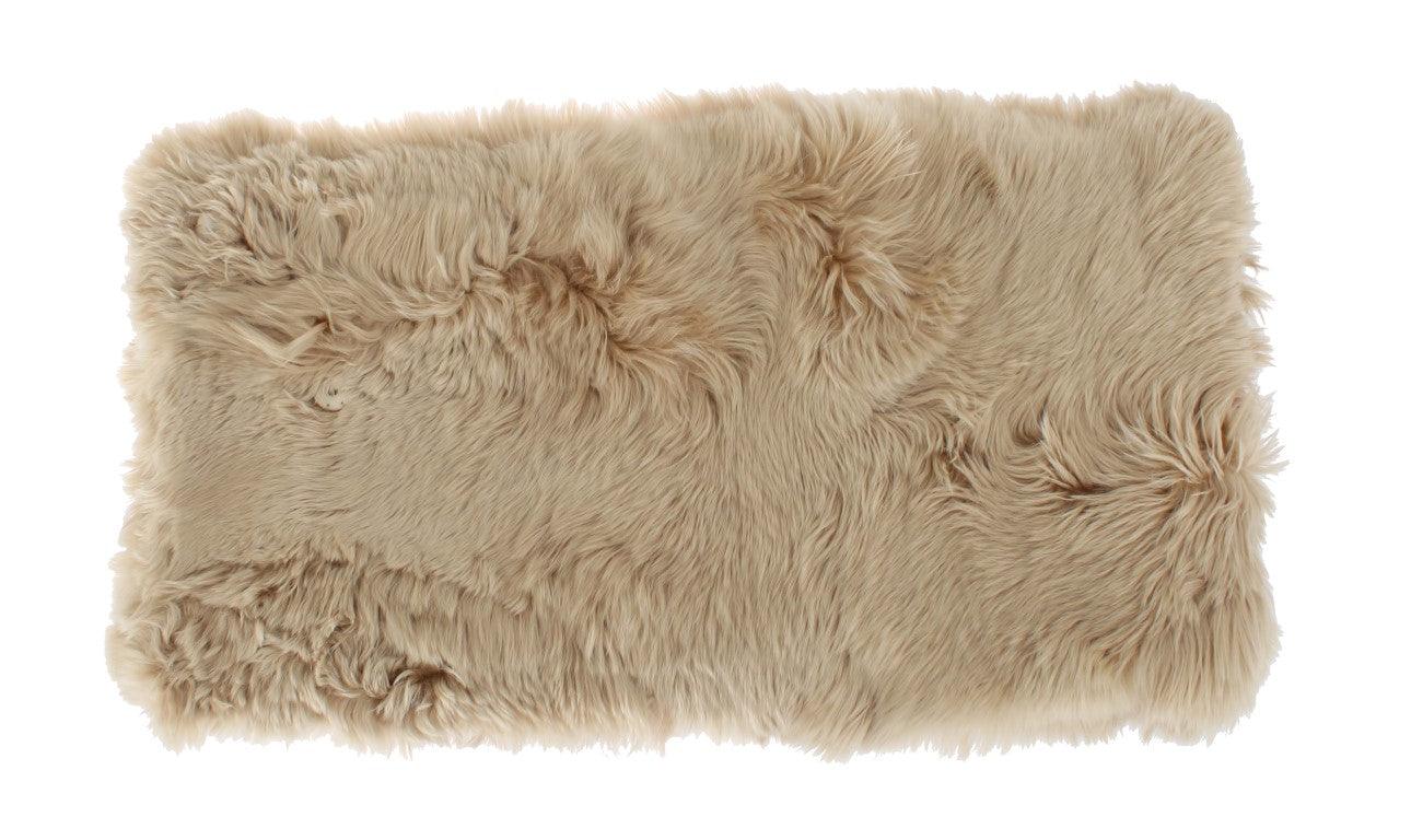 Dolce & Gabbana - Écharpe élégante en fourrure d'alpaga beige