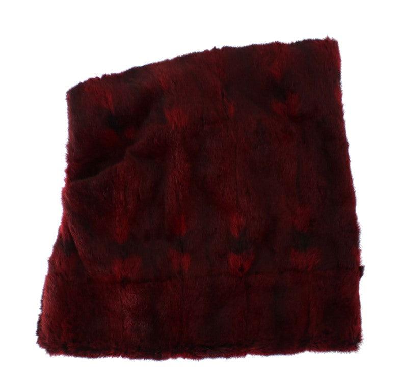 Foulard à capuche en fourrure bordeaux de luxe Dolce & Gabbana