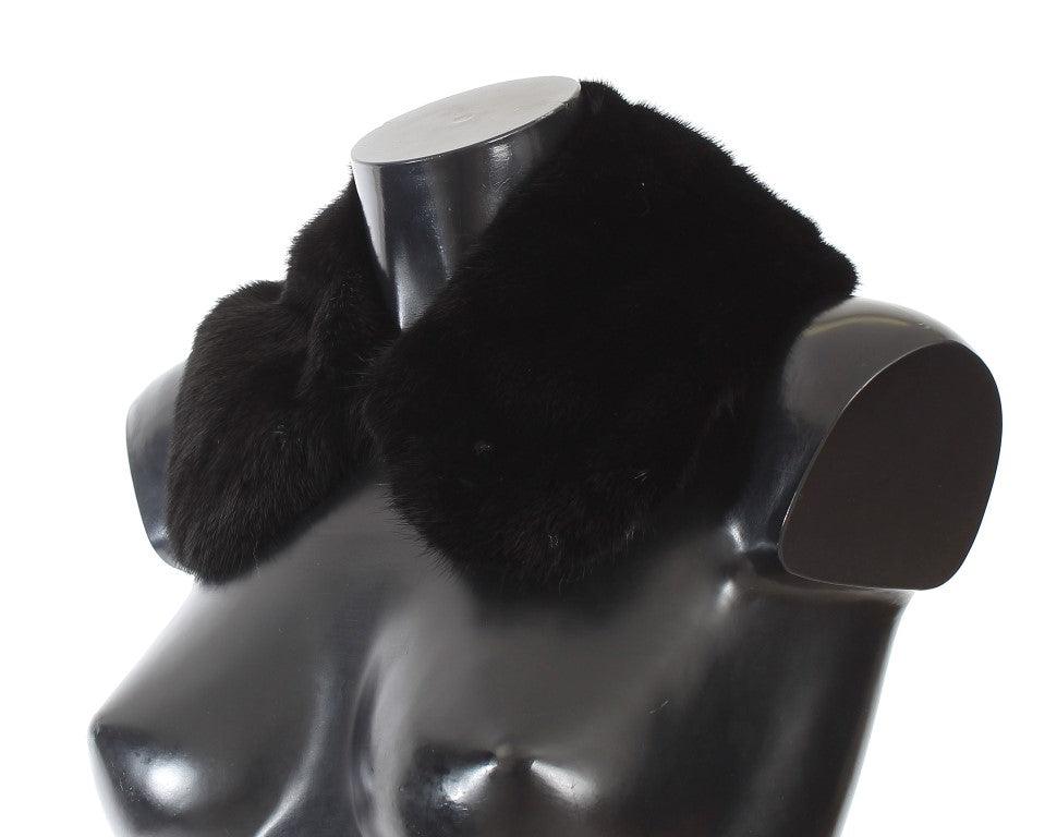 Foulard élégant en fourrure de vison noire Dolce & Gabbana