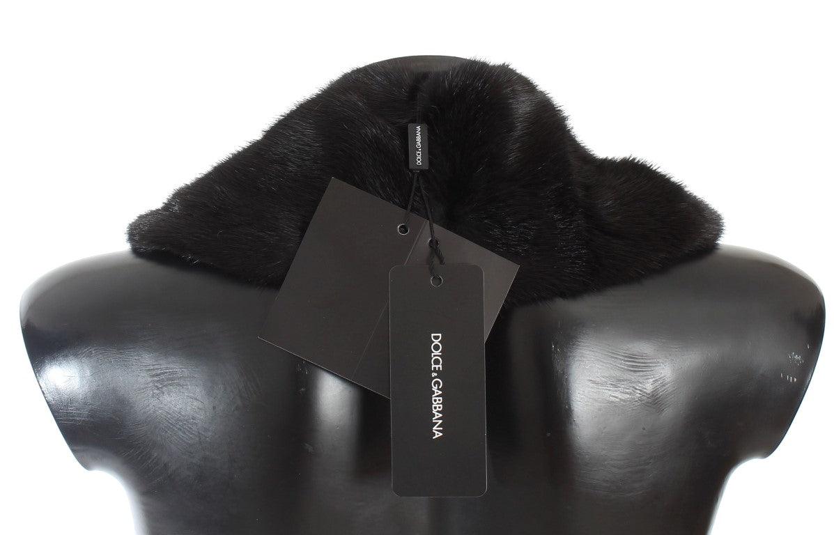 Foulard élégant en fourrure de vison noire Dolce & Gabbana