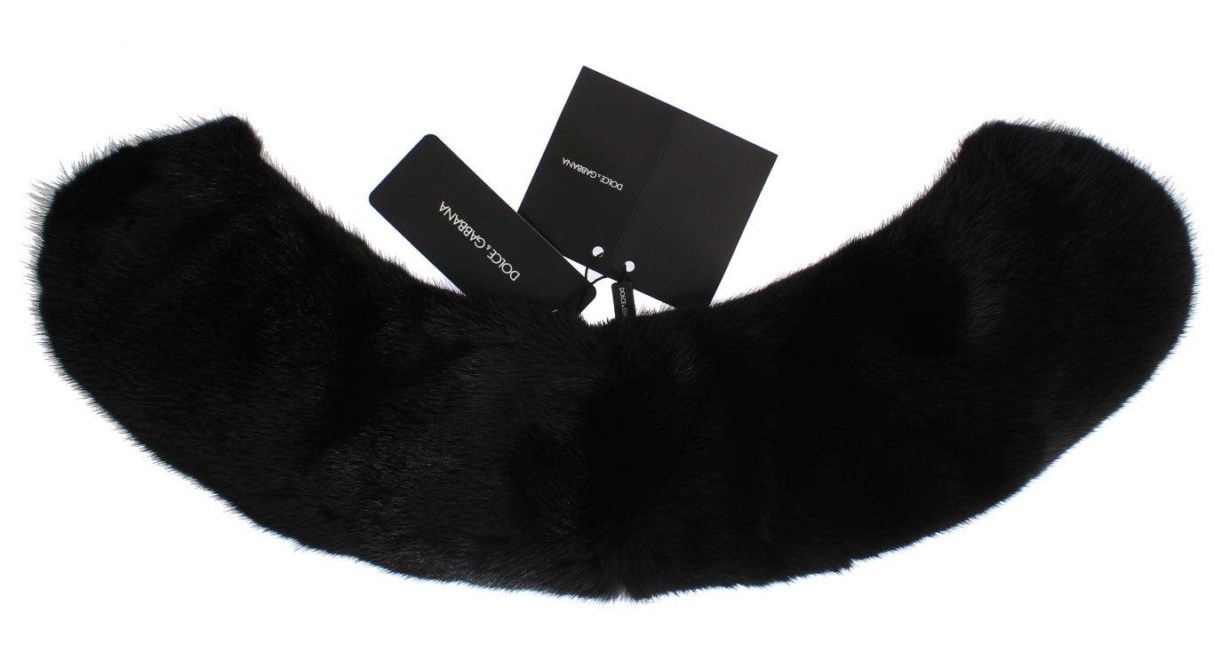 Foulard élégant en fourrure de vison noire Dolce & Gabbana