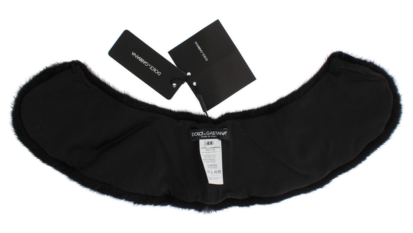 Foulard élégant en fourrure de vison noire Dolce & Gabbana