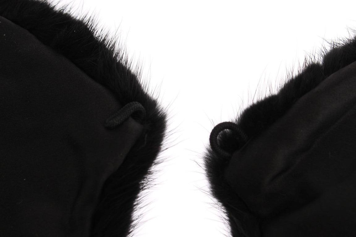 Foulard élégant en fourrure de vison noire Dolce & Gabbana