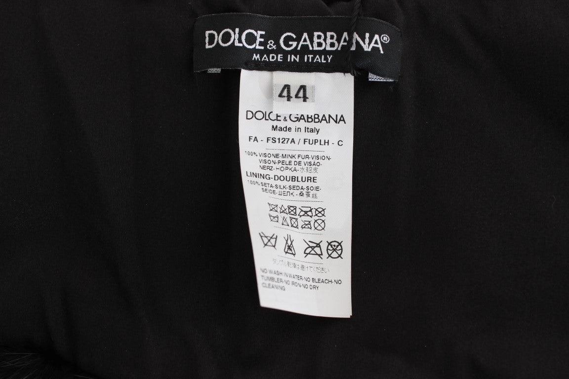 Foulard élégant en fourrure de vison noire Dolce & Gabbana