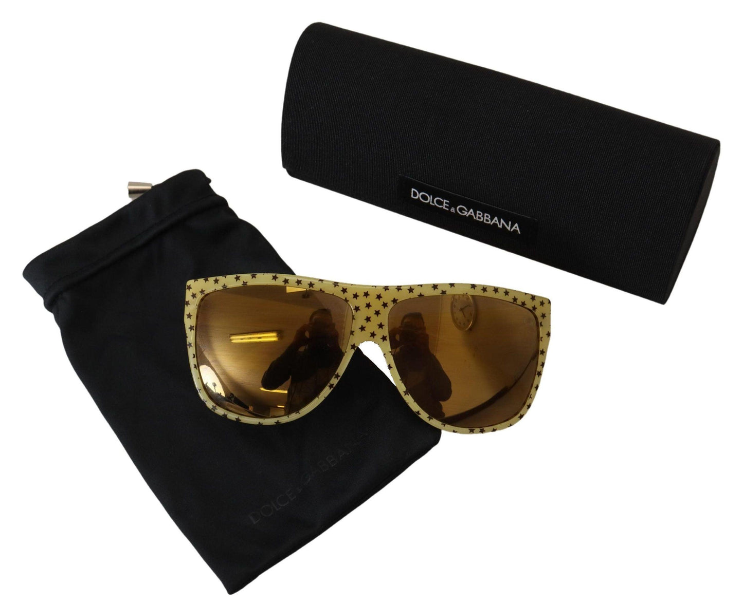 Lunettes de soleil carrées Stellar Chic de Dolce & Gabbana en jaune