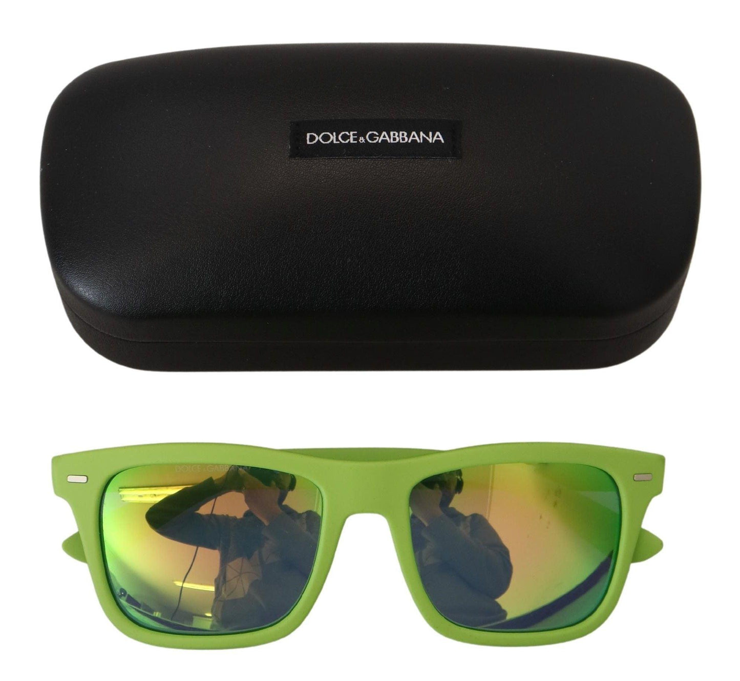 Lunettes de soleil à monture intégrale chic vert acide Dolce & Gabbana