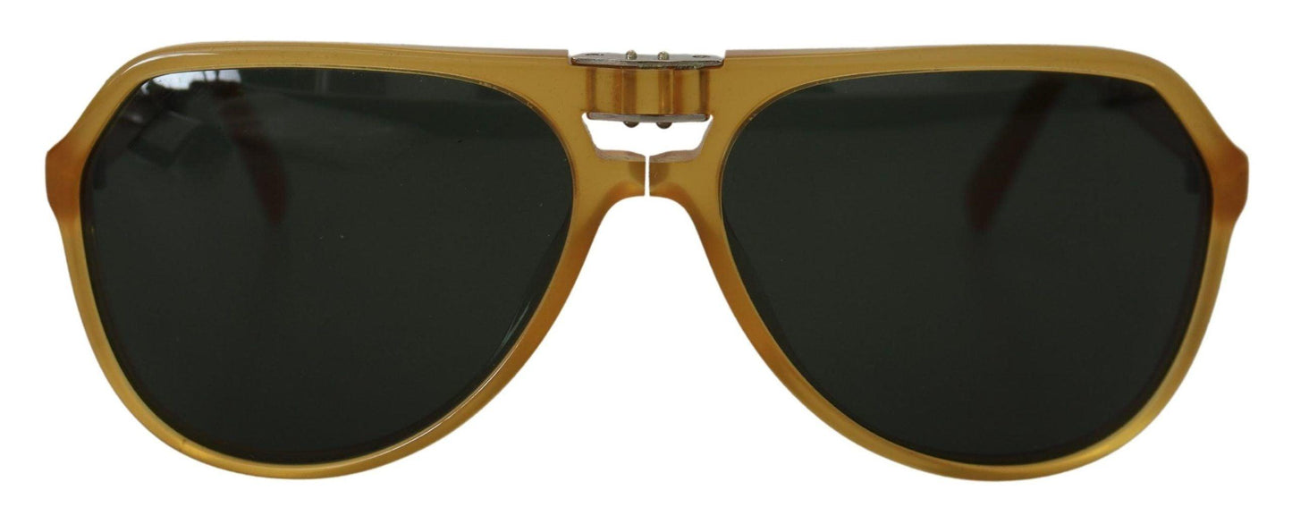 Lunettes de soleil aviateur en acétate jaune chic Dolce & Gabbana