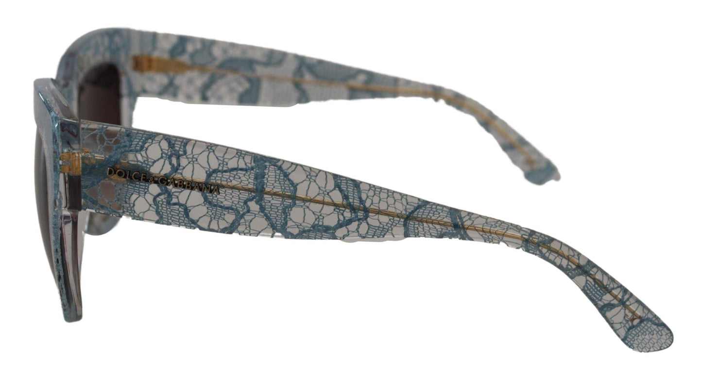 Lunettes de soleil bleues élégantes à détails en dentelle Dolce & Gabbana