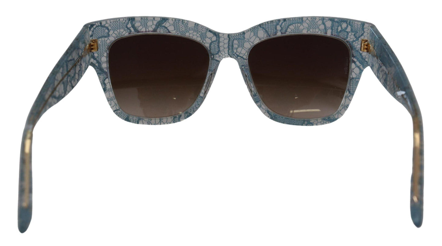 Lunettes de soleil bleues élégantes à détails en dentelle Dolce & Gabbana
