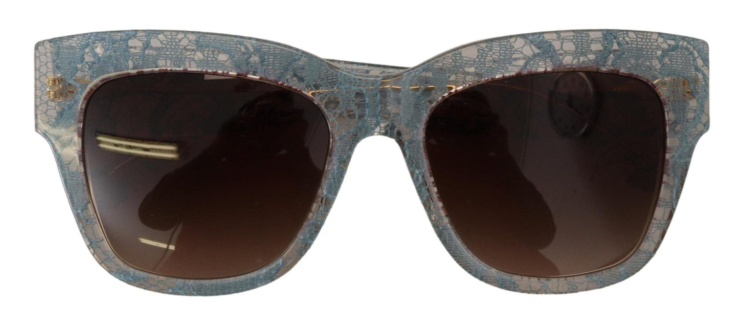 Lunettes de soleil bleues élégantes à détails en dentelle Dolce & Gabbana
