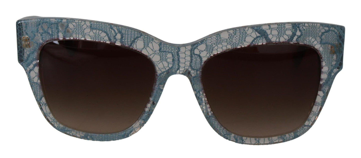 Lunettes de soleil bleues élégantes à détails en dentelle Dolce & Gabbana
