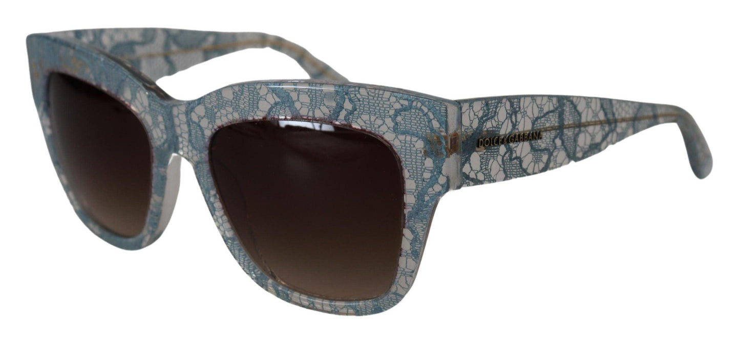Lunettes de soleil bleues élégantes à détails en dentelle Dolce & Gabbana