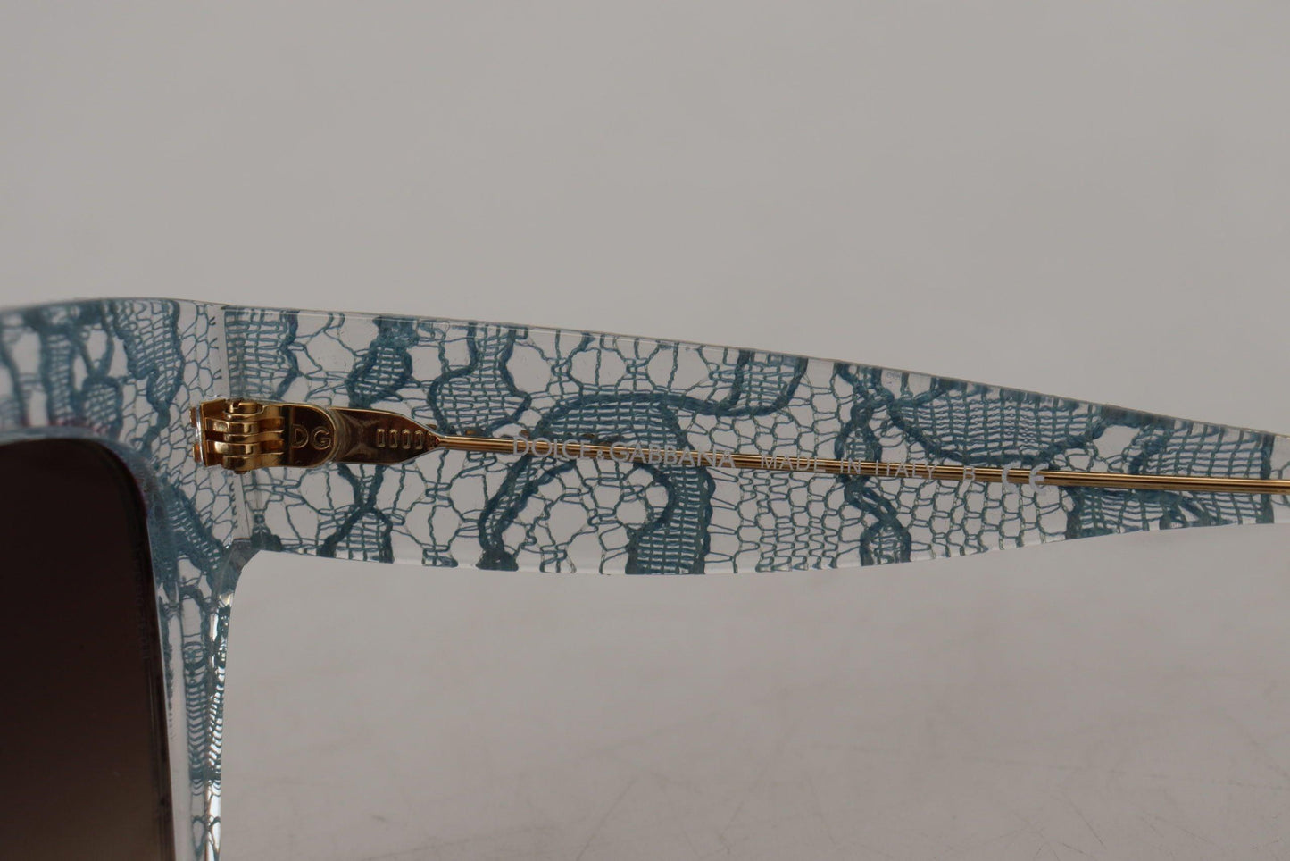 Lunettes de soleil bleues élégantes à détails en dentelle Dolce & Gabbana
