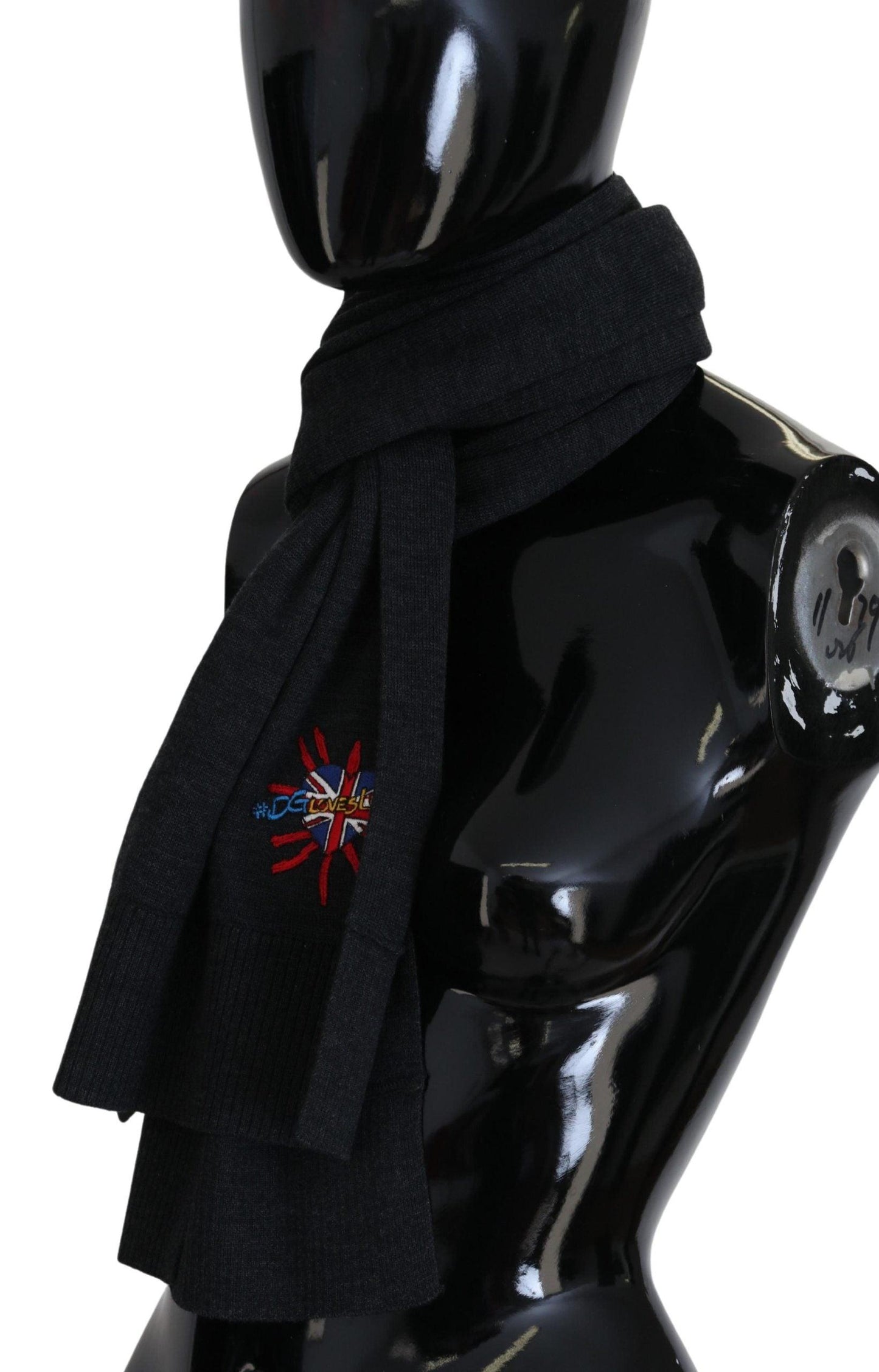 Écharpe en laine noire élégante Dolce & Gabbana
