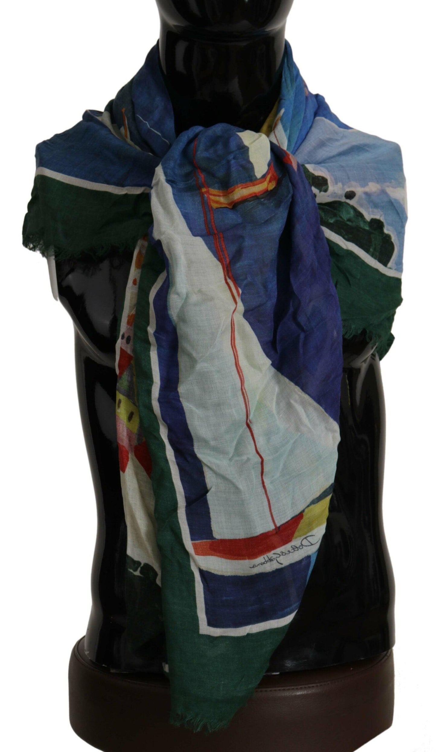 Foulard carré en soie mélangée multicolore élégant Dolce & Gabbana