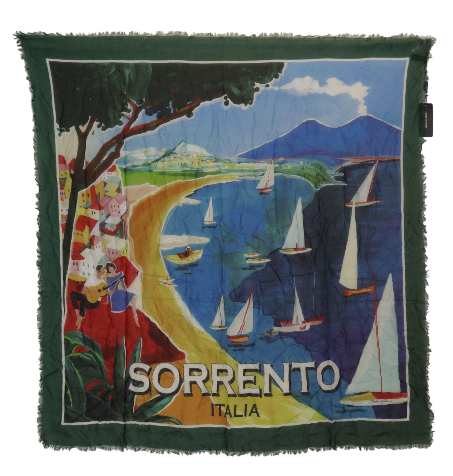 Foulard carré en soie mélangée multicolore élégant Dolce & Gabbana