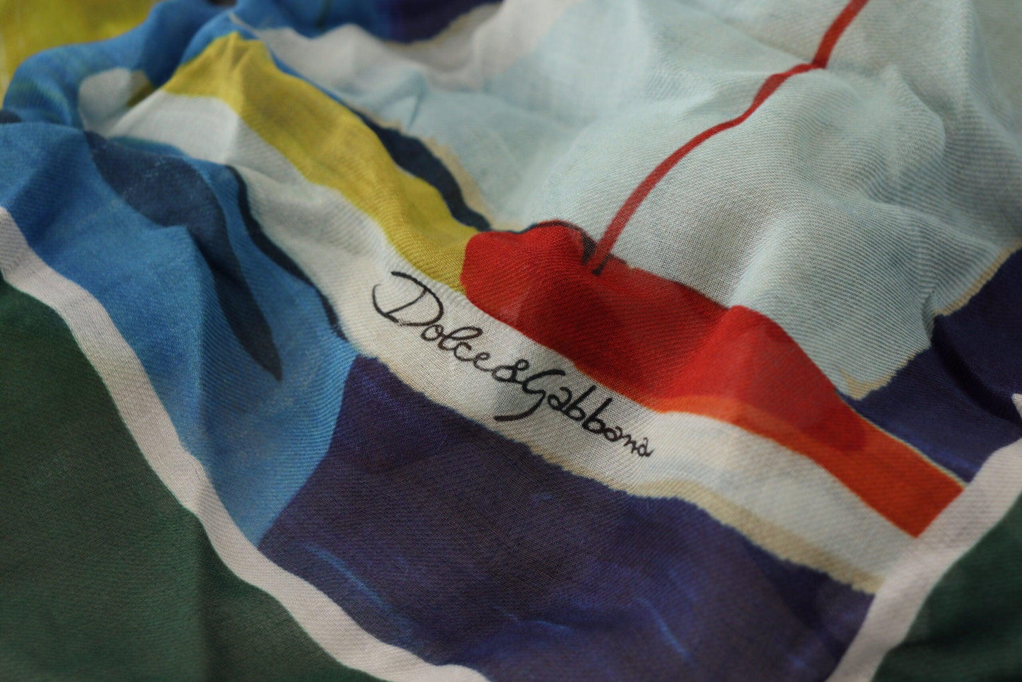 Foulard carré en soie mélangée multicolore élégant Dolce & Gabbana