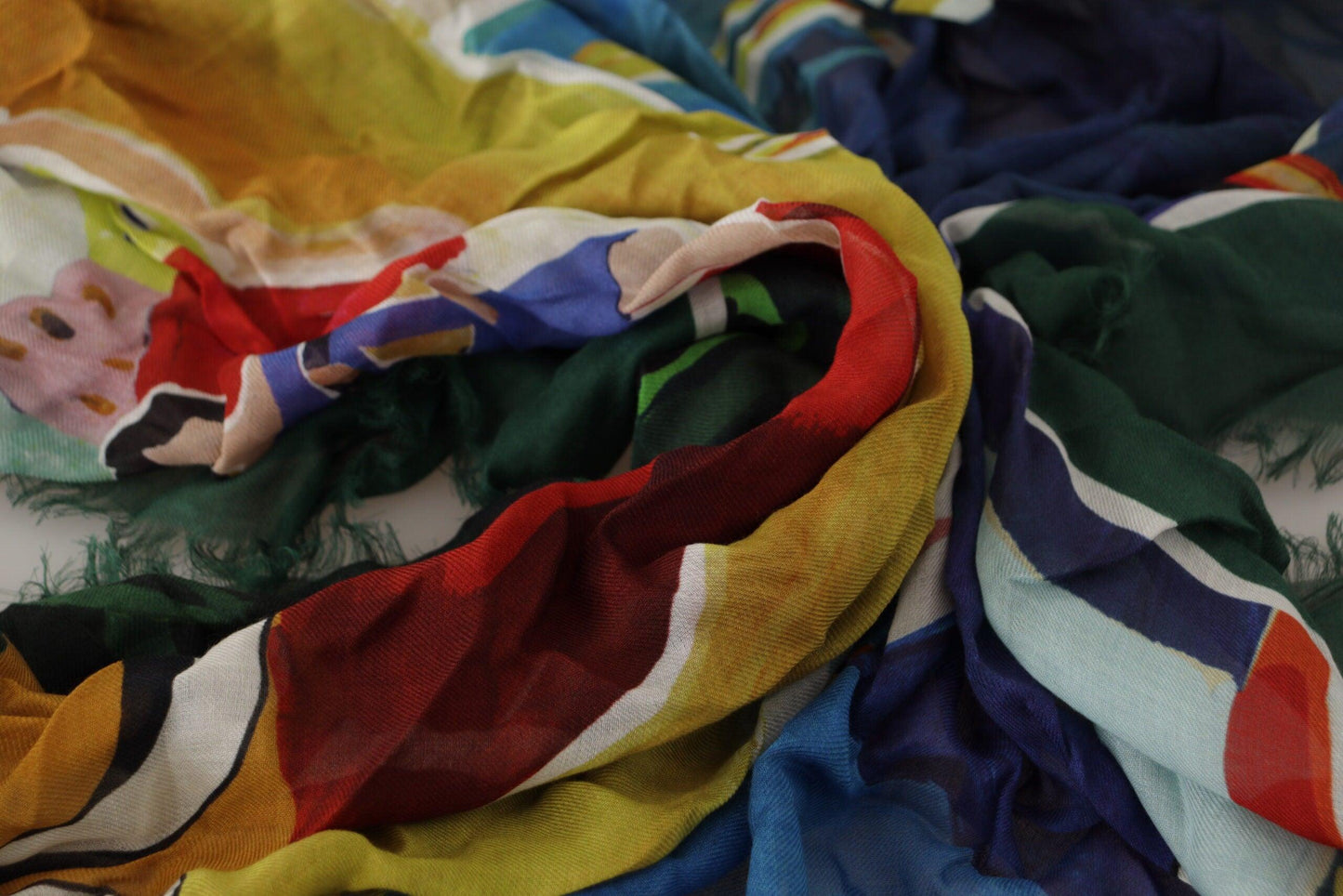 Foulard carré en soie mélangée multicolore élégant Dolce & Gabbana