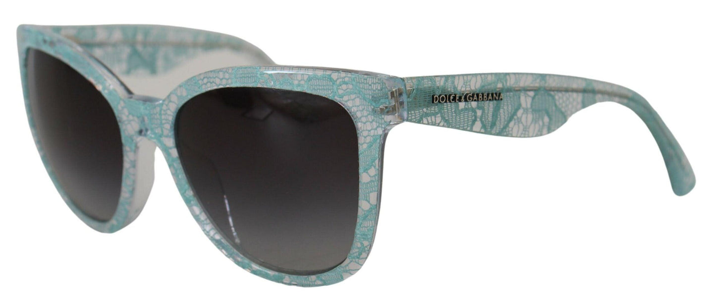 Lunettes de soleil élégantes Dolce & Gabbana avec détails en dentelle bleue