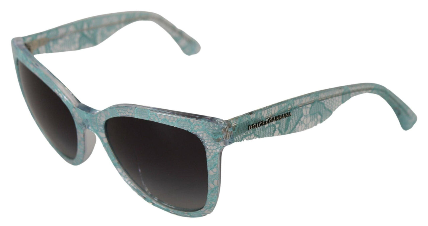 Lunettes de soleil élégantes Dolce & Gabbana avec détails en dentelle bleue