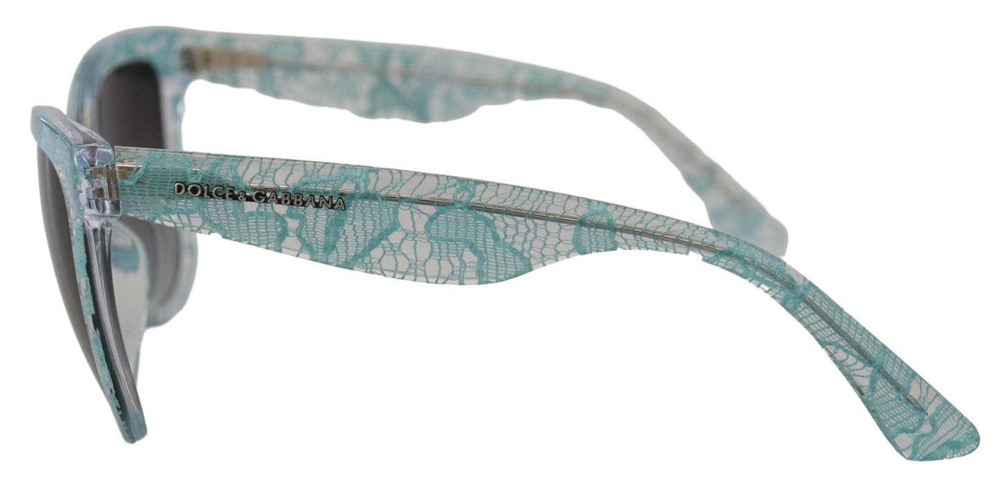 Lunettes de soleil élégantes Dolce & Gabbana avec détails en dentelle bleue