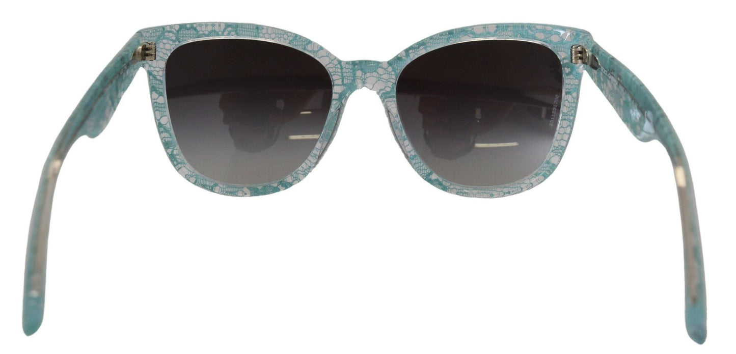 Lunettes de soleil élégantes Dolce & Gabbana avec détails en dentelle bleue