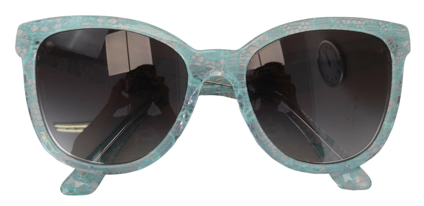 Lunettes de soleil élégantes Dolce & Gabbana avec détails en dentelle bleue